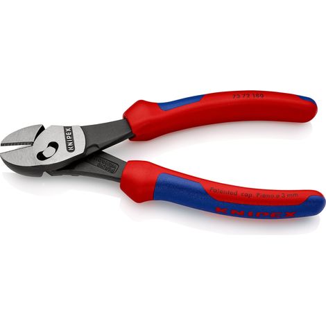KNIPEX 73 72 180 BK TwinForce® High Performance Diagonal Cutters with multi-component handles black atramentized 180 mm (1/8)