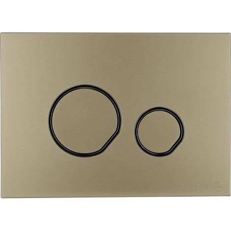 Plaque de déclenchement DUO - double débit - laiton mat - Nicoll (1/2)