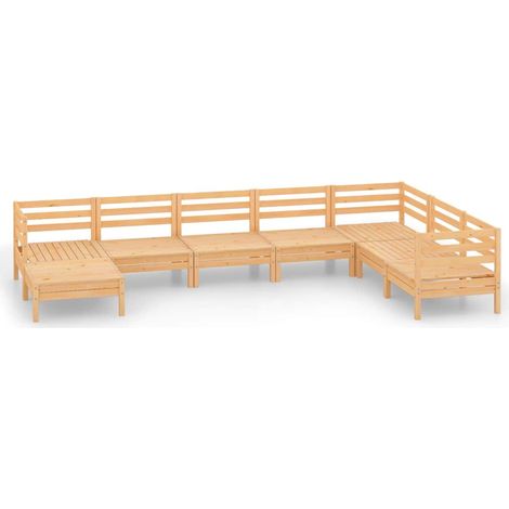 Maison Exclusive - 8-tlg. Garten-Lounge-Set Massivholz Kiefer (1/5)