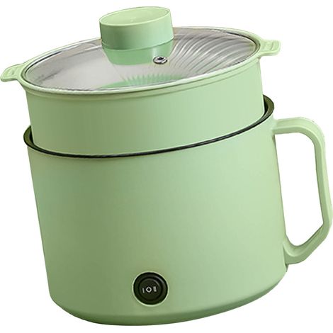 Multifonction petit autocuiseur électrique minilotte pour nouilles rapides, usage étudiant dortoir personnel, 220V, vert menthe avec panier vapeur (1/5)