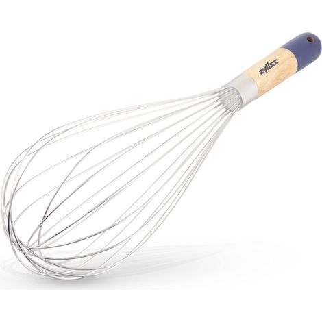 Zyliss E980209 Frusta a Palloncino, Legno, Acciaio Inossidabile, Argento, Naturale, Blu, Sbattitore Mano, Cottura, Miscelazione, Preparazione del Cibo, Legno di Provenienza Responsabile (1/4)