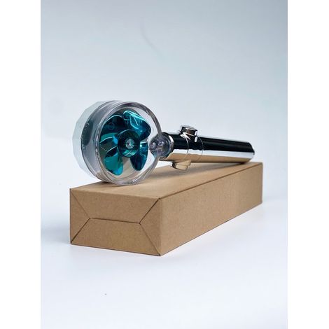 Pommeau de douche turbo – Jet 360 degrés avec ventilation – Bleu – Effet dynamique (1/4)