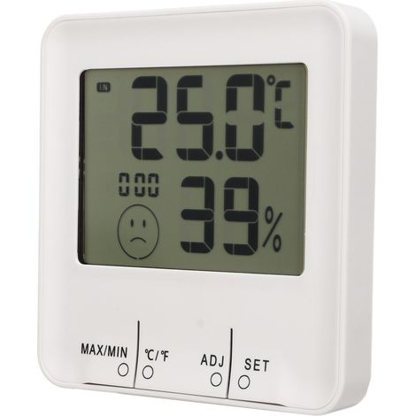 Thermomètre Hygromètre Intérieur Numérique avec Horloge - Moniteur de Température et Humidité (1/5)