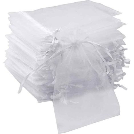 Lot de 50 sacs en filet blancs de 7 x 9 cm (1/5)