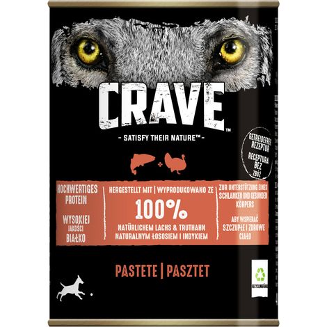 Crave Pastete Hundenassfutter Adult 400 g Lachs & Truthahn (1/2)