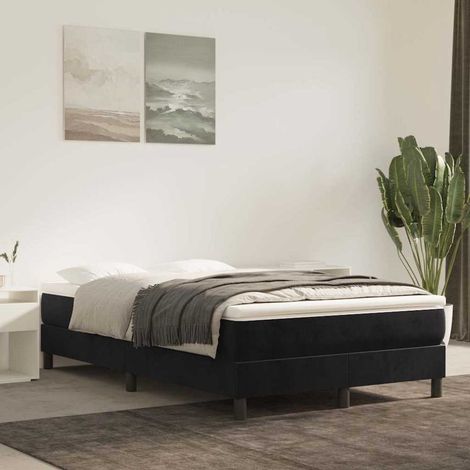 Estructura de cama con somier terciopelo negro 120x200 cm (1/5)