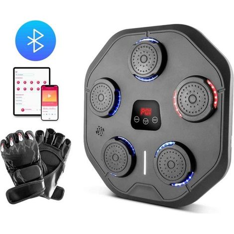 Fit For Life Airboxing V - Machine De Boxe électronique Murale Bluetooth - 2 Paires De Gants Incluses (1/5)