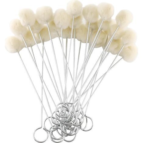 80pcs Wool Ball Brushes, Daubers Wool Ball Brushes with Metal Handles, Leather Dyeing Tool, for Leather Dying, Gluing and DIY Crafts (1/5)