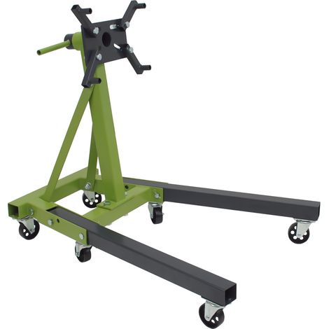 Motorständer Stahl Tragkraft 900 kg 360° Montagekopf 6 Räder Motorhalter Montageständer mobil grün (1/5)