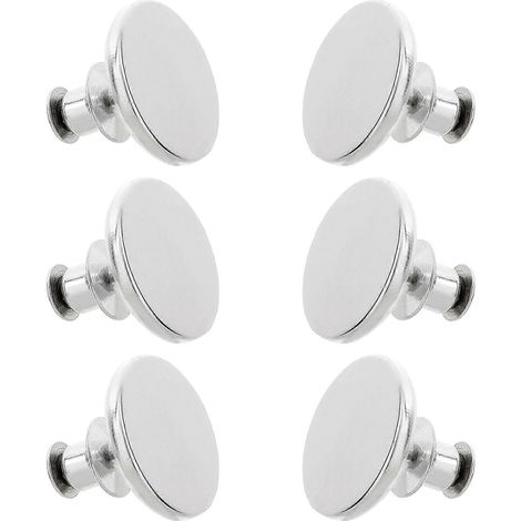 paires de fermetures magnétiques pour rideaux en acier inoxydable avec boutons magnétiques à agrafes, fermetures de rideaux anti-fuite de lumière-2X2cm-Silver (1/3)