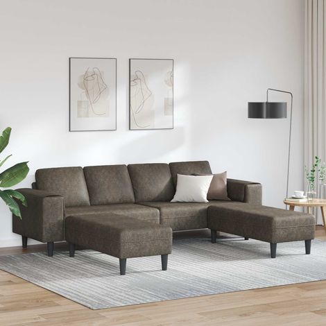 vidaXL Wohnzimmer Couch 3 pcs Dunkelgrau (1/5)
