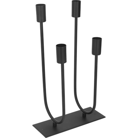 Porte-bougies en fer en U pour 4 bougies, finition mate polie, anti-rouille, décoratif pour mariage et fête (1/5)