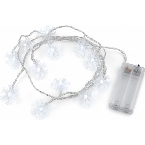 Guirlande Lumineuse LED Flocons de Neige Blanc Froid, 100 LED, Décoration de Noël, Basse Tension 31 V (1/5)