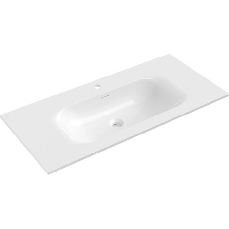 Mexen Vela lavabo empotrado en encimera 101 x 46,5 cm, blanco brillo - 25231000 (1/3)