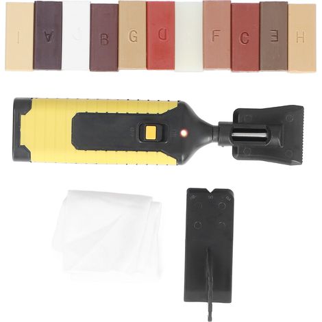 Kit reparation parquet multifonction bois meuble fissures stratifie rayures cire 11 blocs stylo chauffant ABS (1/5)