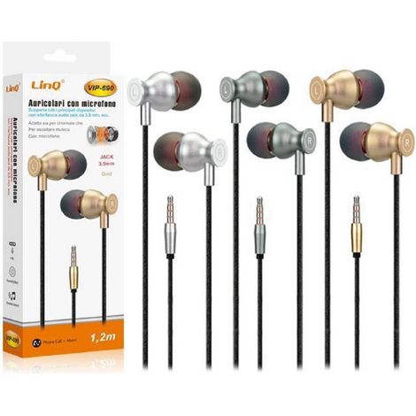 Trade Shop - KOPFHÖRER SMARTPHONE LAUTSTÄRKEREGLER MIKROFONANSCHLUSS 3,5 MM 1,2 MT VIP-690 - (1/2)