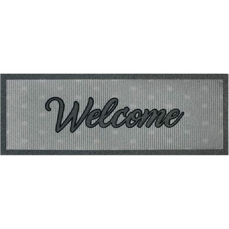 Paillasson Antidérapant Protège-Marches 25x70 Tapis d'entrée Absorbant et Doux Welcome - A