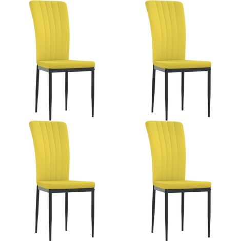 Sillas de comedor 4 uds terciopelo amarillo mostaza vidaXL (1/5)