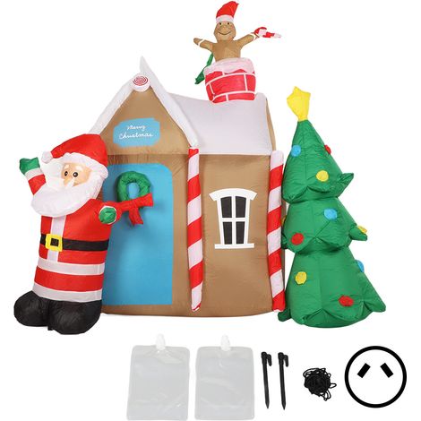 Maison gonflable Arbre de Noël LED lumineuse décoration jardin modèle gonflable prise AU 100-240V (1/5)