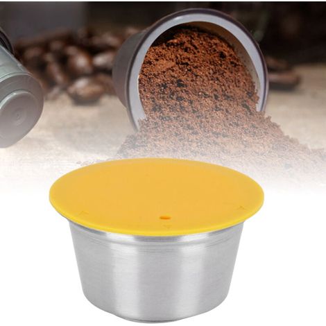 Reusable and refillable stainless steel coffee capsule for Dolce Gusto coffee makerYellow MUMU (1/4)