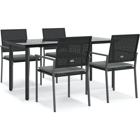 Ensemble à manger de jardin 5 pcs,Salon de jardin coussins résine tressée acier CFW80572 (1/5)