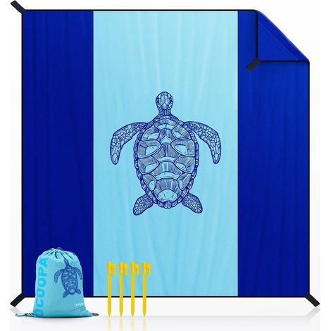 Manta de playa, extragrande de 210 x 200 cm, impermeable y resistente a la arena, manta de picnic, adecuada para viajes, acampadas, vacaciones, etc. (1/5)