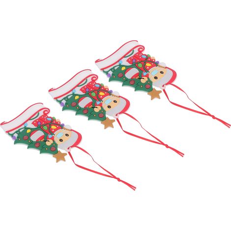 Set mit 3 Weihnachtsbaummasken, niedlichen und eleganten Schneemannanhängern, PVC mit Schleife, Weihnachtsdekoration X2094 (1/5)