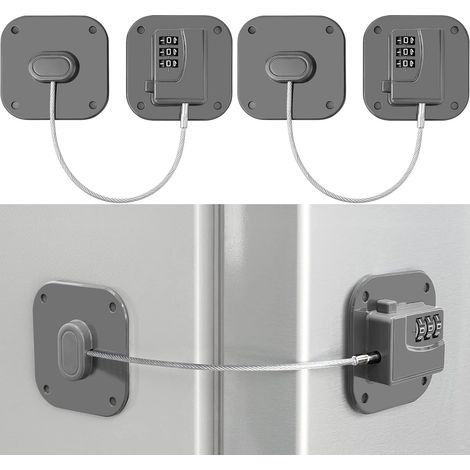 Set mit 2 Zahlenschlössern für Kühlschränke (grau)
