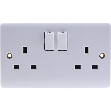 Prise électrique double RS PRO, Montage encastré, Type G - Britannique avec interrupteur, , IP20 ( Prix pour 1 ) (1/2)