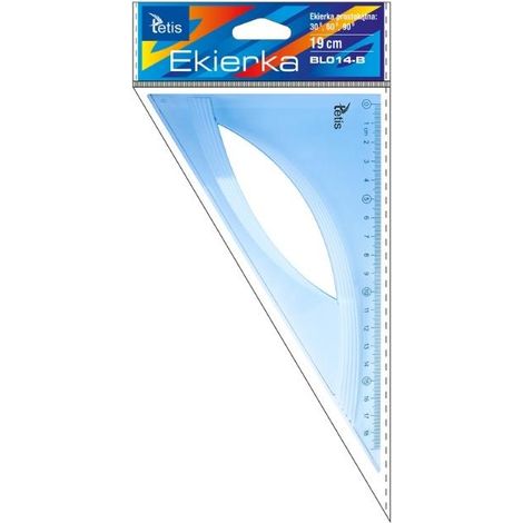 Escuadra rectangular azul de 19 cm