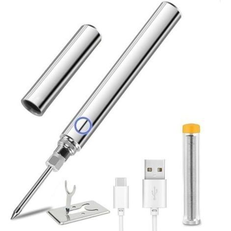 Kabelloser Lötkolben, 15-W-Lötset, einstellbare Temperatur 200 °C–450 °C, USB-aufladbar, für Reparaturen, Löten und Hartlöten