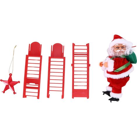 Échelle électrique du père Noël, décoration d'échelle d'escalade de Noël Pendentif d'arbre de Noël électrique Ornement de vacances pour le salon (1/5)