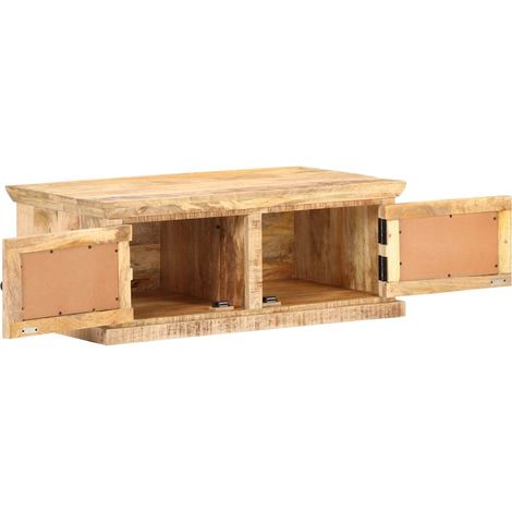 vidaXL Mesa de centro madera maciza de mango caña natural 90x50x35 cm (1/2)