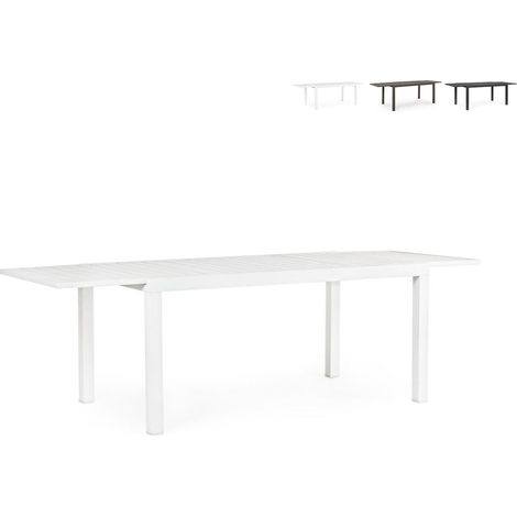 Table de jardin extensible en aluminium 90x160-240 Hilde YES - Blanc (1/5)