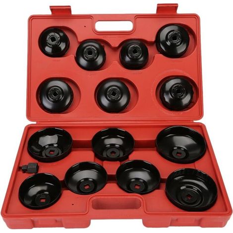 KLVGTIFS PU - 15Pcs Coffret Cloche pour Filtre à Huile Couvercle Clé pour Retrait Outil de Garage (1/5)