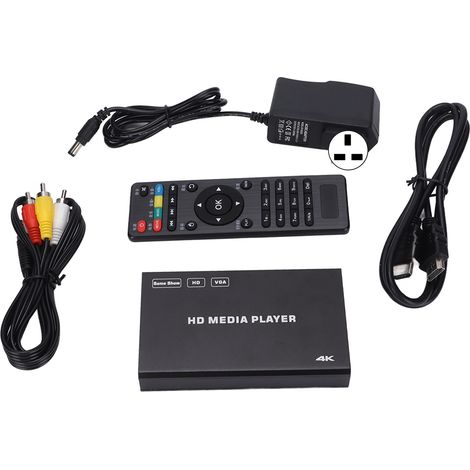 Lecteur multimédia 4K A7 HD, boîtier TV nano-technologie multifonction avec télécommande, prise UK 100V‑240V (1/5)