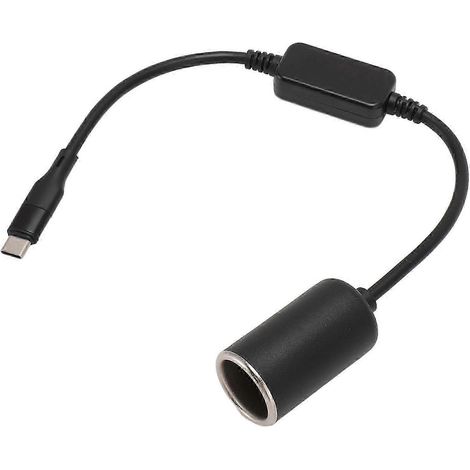 Adaptateur USB-C vers allume-cigare (Type C mâle 5 V vers 12 V) pour caméra embarquée, GPS et bande LED de voiture. (1/4)