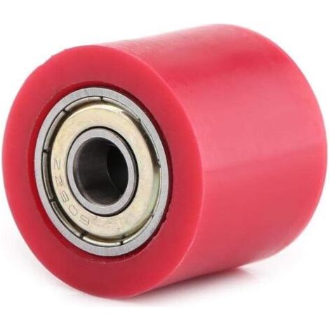 Rouleau de Tendeur de Chaîne,Curseur de Rouleau Poulie Chaîne Guide Roue Tendeur Galet d'entraînement pour Moto Vélo Rue Glisseur Universel pour Street Bike Moto ATV (Rouge 8MM) (1/2)