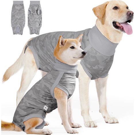 Combinaison de récupération pour chien : Body respirant post-opératoire et anti-léchage (1/4)