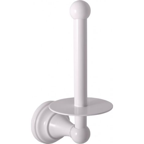 Dérouleur papier toilette vertical rétro MORAVA en laiton blanc 10,6x8 x20,3 cm (1/2)