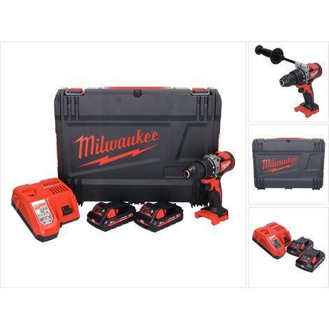 Milwaukee M18 BLPD2-302X Taladro percutor sin escobillas 18 V 82 Nm + 2x Baterías 3.0 Ah + Cargador + Caja HD (1/5)