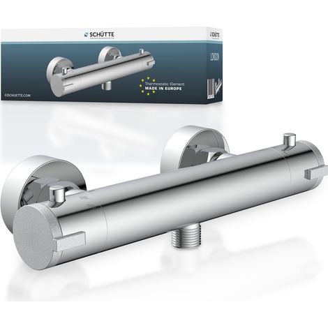 SCH�TTE Thermostat Duscharmatur Wasserhahn Bad mit Brauseanschluss Einhebelmischer Mischbatterie Dusche Sicherheitssperre Eco-Stopp-Funktion zum Wasser sparen 52465