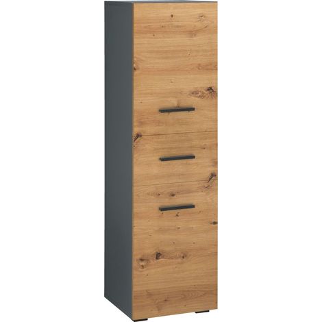 Meuble de salle de bain avec 2 portes 1 tiroir anthracite (1/5)