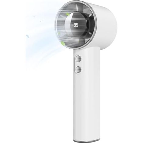 USB Mini Tragbarer Handventilator - 199 Mehrstufige Drehzahlregelung Digitaler Ventilator mit Lanyard, Hoher Luftgeschwindigkeit, Leicht Kompakt Für Outdoor, Reise, Büro und Zuhause (1/5)