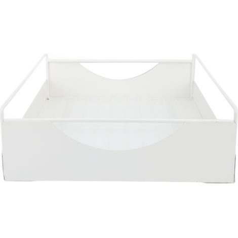 Organisateur d'armoire extractible en acier au carbone, étagères de garde-manger coulissantes lisses et silencieuses pour salle de bain, armoire, blanc L 302x401x115mm (1/5)
