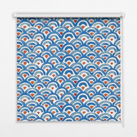 Tenda a Rullo Interna per Finestra - Tenda Filtrante Luce - Tenda Privacy - Tenda Decorativa Rettangolare - Rullo per Interni - (140 cm x 140 cm) - Squame colorate