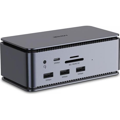 Lindy 43372 replicatore di porte e docking station per laptop USB4 Antracite (DST-PRO USB4 USB C - LAPTOP DOCKING STATION) (1/4)
