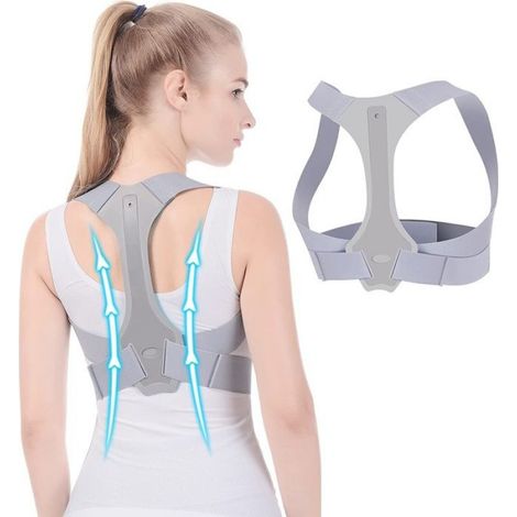 Correcteur De Posture - Ceinture Dorsale Réglable En Polyester - Pour Amélioration Posturale Et Soutien Vertébral - 1 Pièce (1/4)