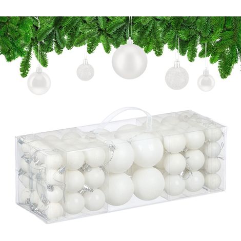 Christmas Tree Baubles Set, 76 Pieces, Matte & Glitter Finish (1/5)