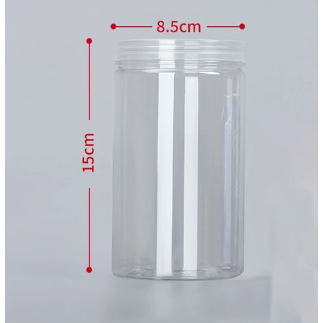 (T-720ml)1 bouteille d'emballage en plastique PET transparente vide avec fermeture hermétique, type seau circulaire, bocal à biscuits, boîte de conservation alimentaire scellée, récipient de stockage (1/5)